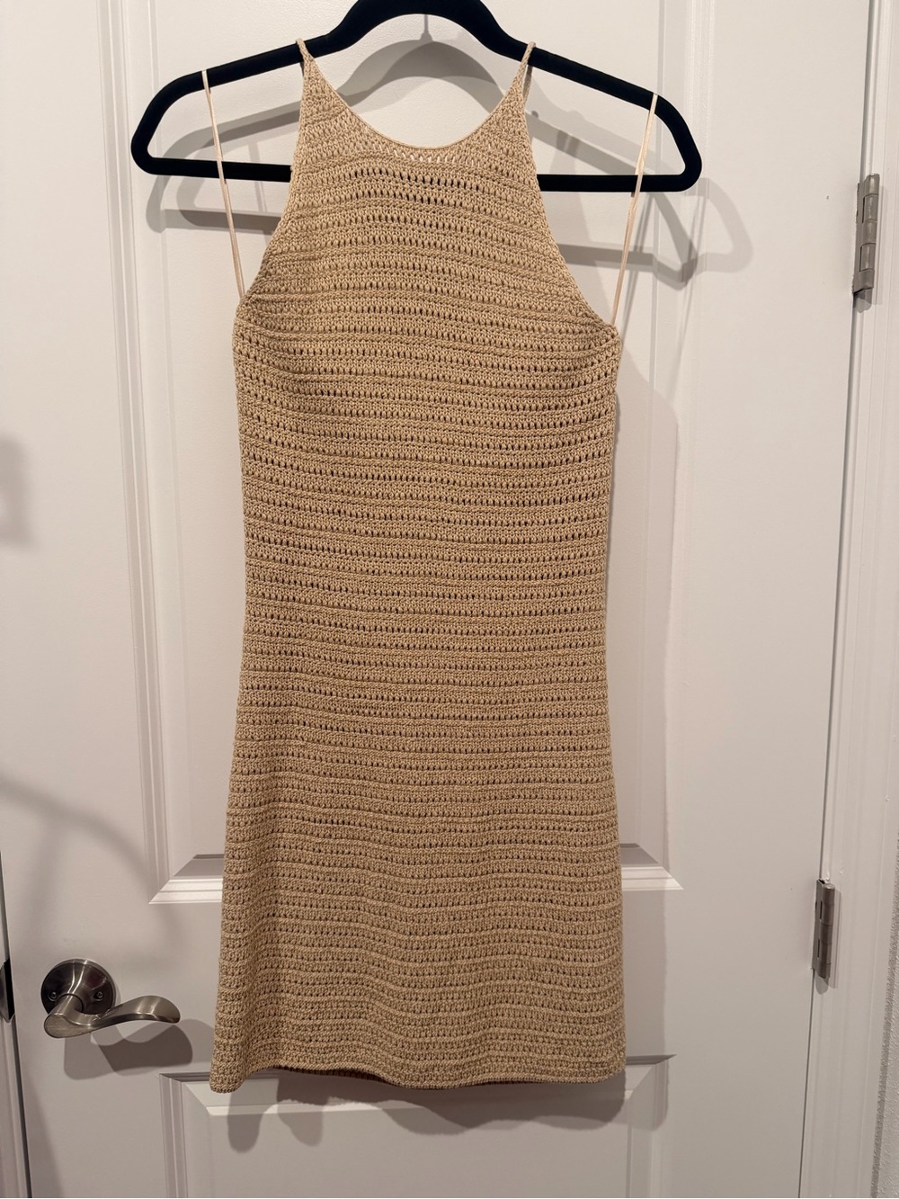Banana Republic Beige Crochet Halter Knit Dress